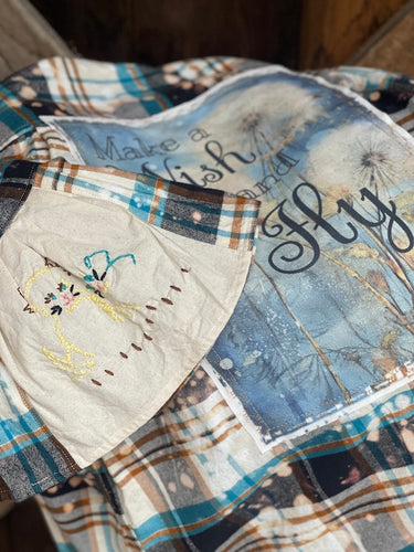 MAKE A WISH AND FLY Flared Sleeve Flannel
